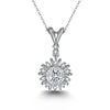 Floral Halo Bezel Set Diamond Pendant Setting