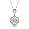 Floral Halo Bezel Style Diamond Pendant Setting
