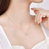 Floral Halo Lab Grown Diamond Necklace in 18K Rose Gold