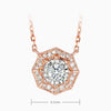 Floral Halo Lab Grown Diamond Necklace in 18K Rose Gold