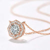 Floral Halo Lab Grown Diamond Necklace in 18K Rose Gold