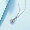 Floral Halo Lab Grown Diamond Necklace in 18K White Gold
