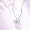 Floral Halo Lab Grown Pear Shape Diamond Necklace 18K White Gold