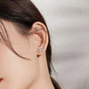 Floral Lab Grown Pear Shape Diamond Stud Earrings 18K White Gold