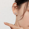 Floral Lab Grown Pear Shape Diamond Stud Earrings 18K White Gold