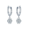 Flower Shaped Lab Grown Diamond Earrings 18K White Gold
