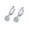 Flower Shaped Lab Grown Diamond Earrings 18K White Gold