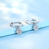 Flower Shaped Lab Grown Diamond Earrings 18K White Gold