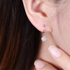 Flower Shaped Lab Grown Diamond Earrings 18K White Gold