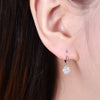 Flower Shaped Lab Grown Diamond Earrings 18K White Gold