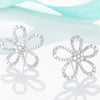 Flower Shaped Lab Grown Diamond Stud Earrings 18K White Gold