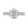 Four-Prong Pavé Bezel Style Diamond Engagement Ring Setting