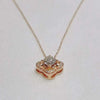Four Leaf Clover Lab Grown Diamond Necklace in 18K Rose Gold