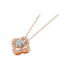 Four Leaf Clover Lab Grown Diamond Necklace in 18K Rose Gold