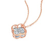 Four Leaf Clover Lab Grown Diamond Necklace in 18K Rose Gold