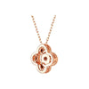 Four Leaf Clover Lab Grown Diamond Necklace in 18K Rose Gold
