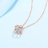 Four Leaf Clover Lab Grown Diamond Necklace in 18K Rose Gold