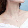 Four Leaf Clover Lab Grown Diamond Necklace in 18K Rose Gold