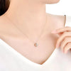 Four Leaf Clover Lab Grown Diamond Necklace in 18K Rose Gold