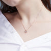 Four Leaf Clover Lab Grown Diamond Necklace in 18K Rose Gold