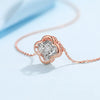 Four Leaf Clover Lab Grown Diamond Necklace in 18K Rose Gold