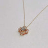 Four Leaf Clover Lab Grown Diamond Necklace in 18K Rose Gold