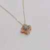 Four Leaf Clover Lab Grown Diamond Necklace in 18K Rose Gold