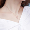 Four Leaf Clover Lab Grown Diamond Necklace in 18K Rose Gold