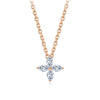Four Leaf Clover Marquise Cut Lab Grown Diamond Necklace in 18K Rose Gold