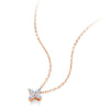 Four Leaf Clover Marquise Cut Lab Grown Diamond Necklace in 18K Rose Gold
