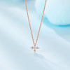 Four Leaf Clover Marquise Cut Lab Grown Diamond Necklace in 18K Rose Gold