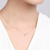 Four Leaf Clover Marquise Cut Lab Grown Diamond Necklace in 18K Rose Gold