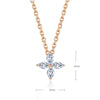Four Leaf Clover Marquise Cut Lab Grown Diamond Necklace in 18K Rose Gold