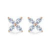 Four Leaf Clover Marquise Cut Lab Grown Diamond Stud Earrings in 18K Rose Gold
