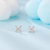 Four Leaf Clover Marquise Cut Lab Grown Diamond Stud Earrings in 18K Rose Gold