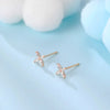Four Leaf Clover Marquise Cut Lab Grown Diamond Stud Earrings in 18K Rose Gold