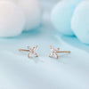Four Leaf Clover Marquise Cut Lab Grown Diamond Stud Earrings in 18K Rose Gold