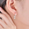 Four Prong Basket Lab Grown Diamond Earrings 18K White Gold