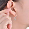Four Prong Basket Lab Grown Diamond Earrings 18K White Gold