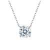 Four Prong Basket Lab Grown Diamond Necklace in 18K White Gold