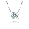 Four Prong Basket Lab Grown Diamond Necklace in 18K White Gold