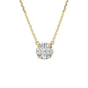 Four Prong Basket Solitaire Lab Grown Diamond Necklace in 18K Yellow Gold