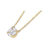 Four Prong Basket Solitaire Lab Grown Diamond Necklace in 18K Yellow Gold