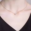 Four Prong Basket Solitaire Lab Grown Diamond Necklace in 18K Yellow Gold