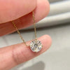 Four Prong Basket Solitaire Lab Grown Diamond Necklace in 18K Yellow Gold