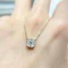 Four Prong Basket Solitaire Lab Grown Diamond Necklace in 18K Yellow Gold