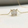 Four Prong Basket Solitaire Lab Grown Diamond Necklace in 18K Yellow Gold