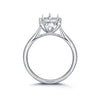 Four Prong Half Bezel Style Diamond Engagement Ring Setting