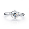 Four Prong Half Bezel Style Diamond Engagement Ring Setting