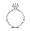 Four Prong Pavé Bezel Style Diamond Engagement Ring Setting